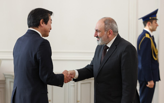 The Prime Minister receives the newly appointed Ambassador of Japan to Armenia