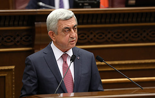 Discours de Serge Sargsyan, candidat du Parti Républicain au poste du Premier ministre, à la séance spéciale de l'Assemblée nationale