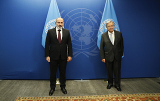 Rencontre du Premier ministre Pashinyan avec le Secrétaire général de l'ONU, António Guterres