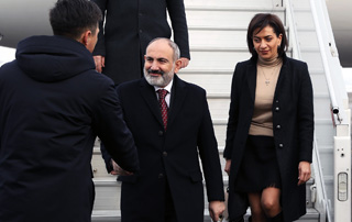 The Prime Minister arrives in Almaty on a working visit with his wife
