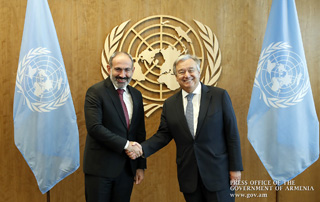 Никол Пашинян встретился с генеральным секретарём ООН Антониу Гутеррешем