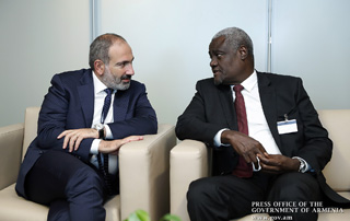Nikol Pashinyan a eu une rencontre avec le Président de la Commission de l'Union africaine, Moussa Faki