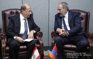 Nikol Pashinyan, Michel Aoun discuss furtherance of Armenian-Lebanese relations