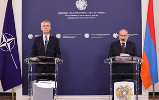 Armenian Prime Minister and the Secretary General of NATO hold a meeting in an expanded format. Nikol Pashinyan and Jens Stoltenberg make statements