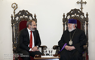 Никол Пашинян встретился с Верховным Патриархом и Католикосом Всех Армян, Его Святейшеством Гарегином Вторым
