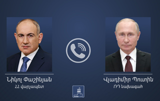 Entretien t&eacute;l&eacute;phonique entre Nikol Pashinyan et Vladimir Poutine