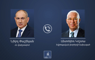 Le Premier ministre Pashinyan s&rsquo;est entretenu par t&eacute;l&eacute;phone avec Ant&oacute;nio Costa