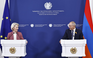D&eacute;clarations du Premier ministre Nikol Pashinyan et de la pr&eacute;sidente de la Commission europ&eacute;enne Ursula von der Leyen 
