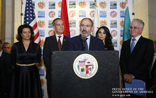 La ville de Los Angeles sera au centre de l'approfondissement de la coopération entre l'Arménie et la Californie;   Le Premier ministre a prononcé un discours lors de la réception officielle organisée au nom du Maire de Los Angeles