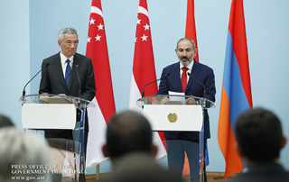 Երևանում տեղի է ունեցել Հայաստանի և Սինգապուրի վարչապետերի մամուլի համատեղ ասուլիսը