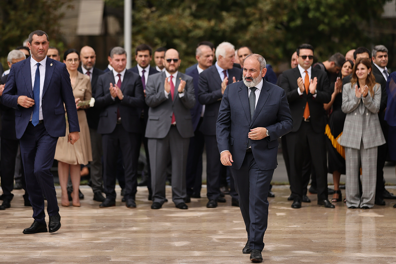 A bronze statue of Karen Demirchyan unveiled in front of the Sports and