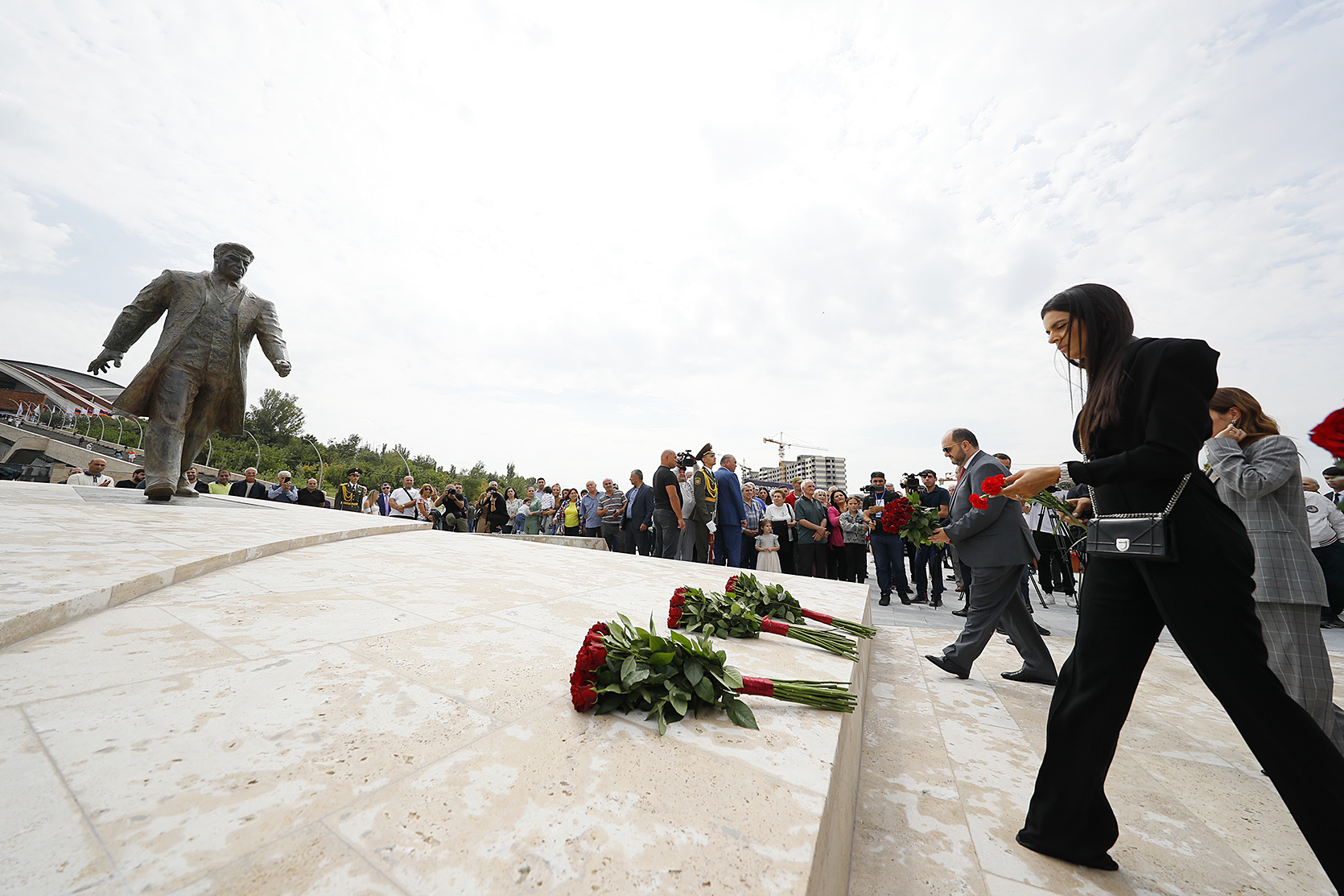 A bronze statue of Karen Demirchyan unveiled in front of the Sports and