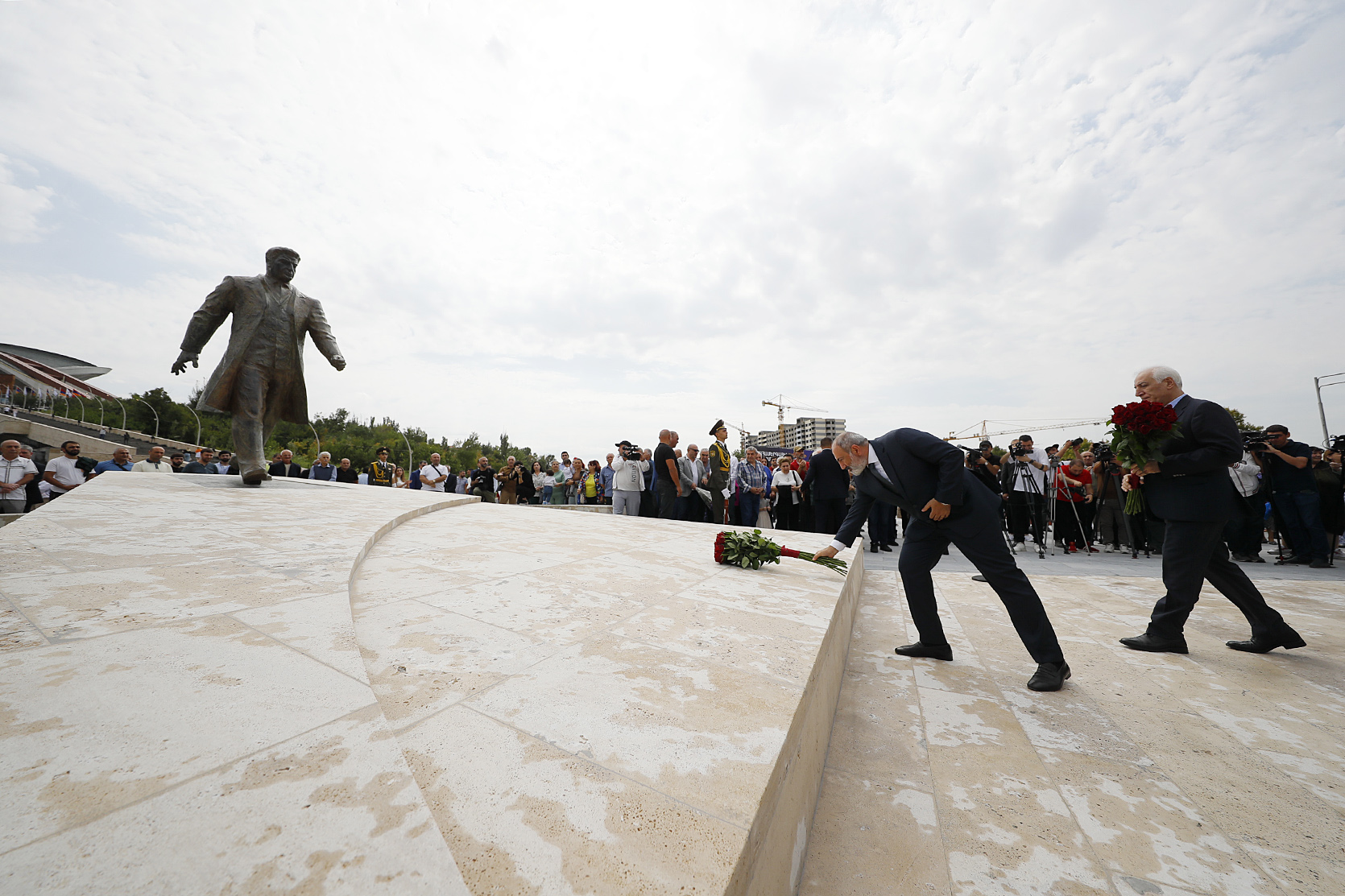 A bronze statue of Karen Demirchyan unveiled in front of the Sports and