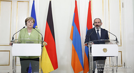 La conférence de presse du Premier ministre de la RA Nikol Pashinyan et de la Chancelière allemande Angela Merkel