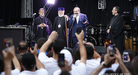 N.Pashinyan joined today Supreme Patriarch and Catholicos of All Armenians His Holiness Karekin II to attend the concluding ceremony of the World Youth Union of the Armenian Apostolic Church