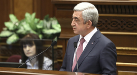 Premiership nominee Serzh Sargsyan answers MPs’ questions at National Assembly special session